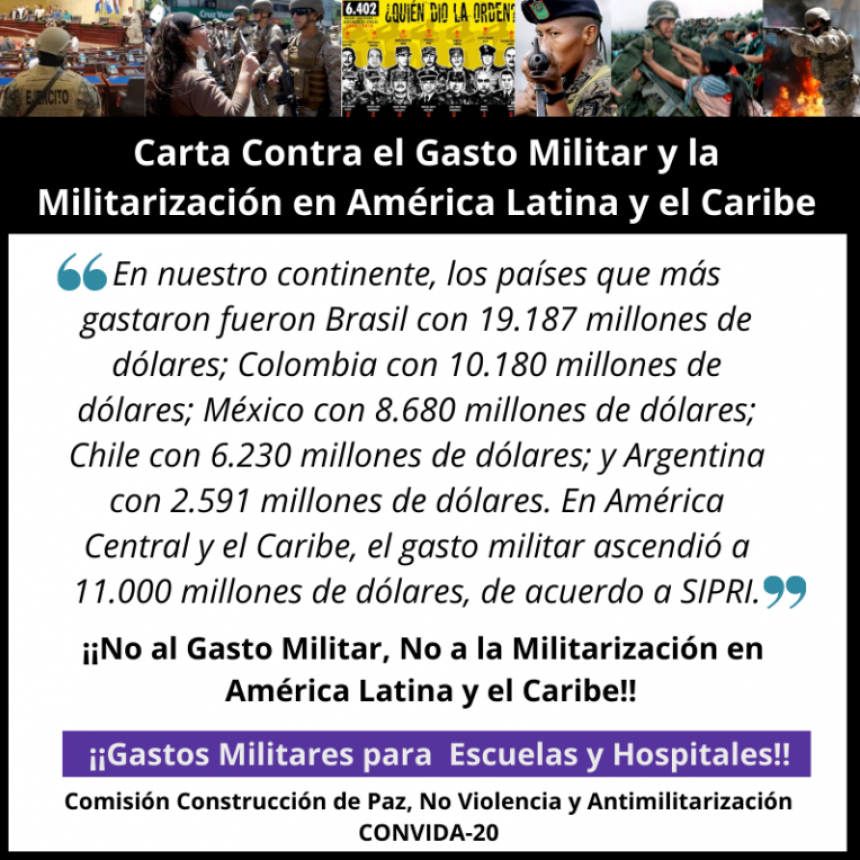 Carta Contra el Gasto Militar y la Militarización en América Latina y el Caribe